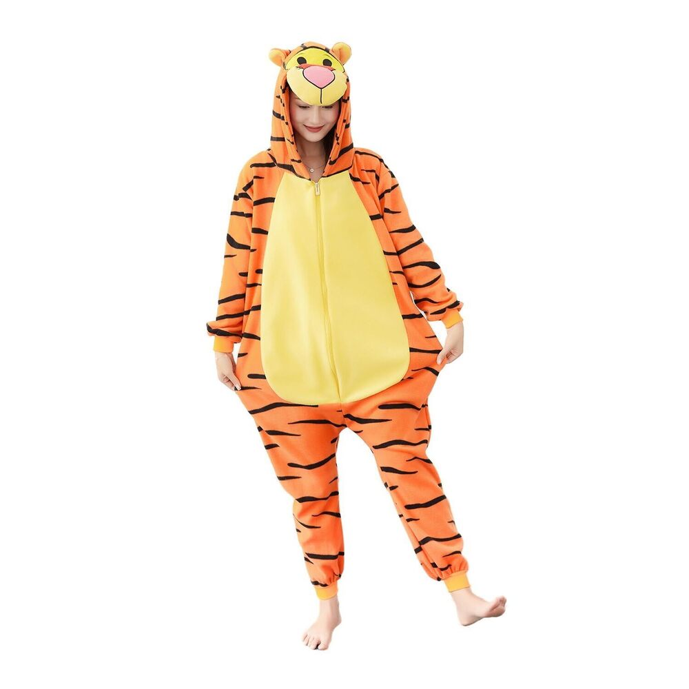 2445 Unisex Adult Tiger Animal Onesie Pajamas Cosplay Costumes Halloween